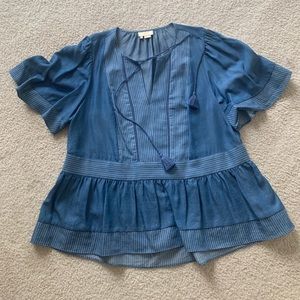 Kate Spade denim peplum blouse